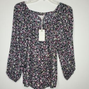 LUCKY Brand black with petite pink floral print